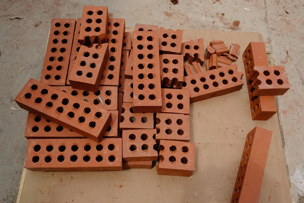 Several Bricks on the ground 